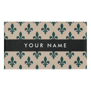 Lilie Pattern, Französisch, Royal, Green Namenschild