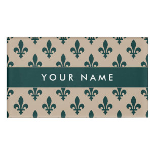 Lilie Pattern, Französisch, Royal, Green Namenschild