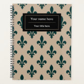 Lilie Pattern, Französisch, Royal, Green Planer (Vorderseite)