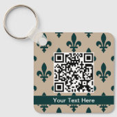 Lilie Pattern, Französisch, Royal, Green Schlüsselanhänger (Vorderseite)