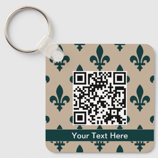 Lilie Pattern, Französisch, Royal, Green Schlüsselanhänger (Vorderseite)