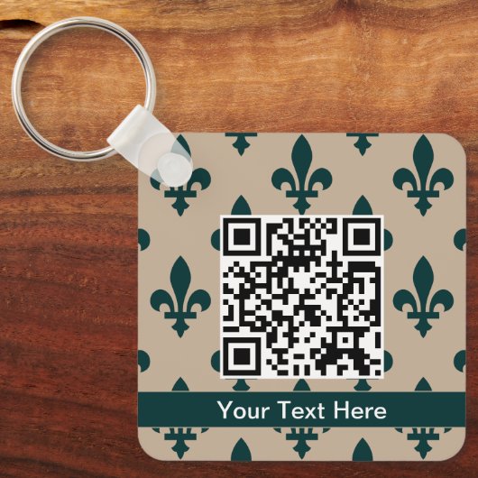 Lilie Pattern, Französisch, Royal, Green Schlüsselanhänger (Vorderseite)