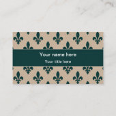 Lilie Pattern, Französisch, Royal, Green Visitenkarte (Rückseite)