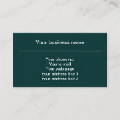 Lilie Pattern, Französisch, Royal, Green Visitenkarte (Vorderseite)