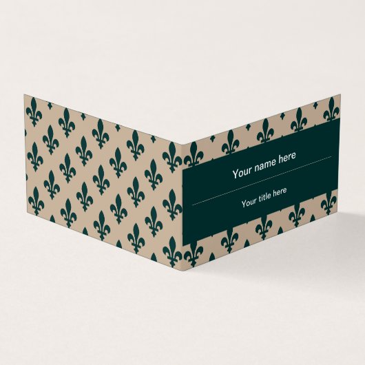 Lilie Pattern, Französisch, Royal, Green Visitenkarten (Vorderseite)