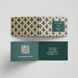 Lilie Pattern, Französisch, Royal, Green Visitenkarten