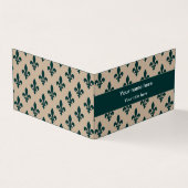Lilie Pattern, Französisch, Royal, Green Visitenkarten (Vorderseite)
