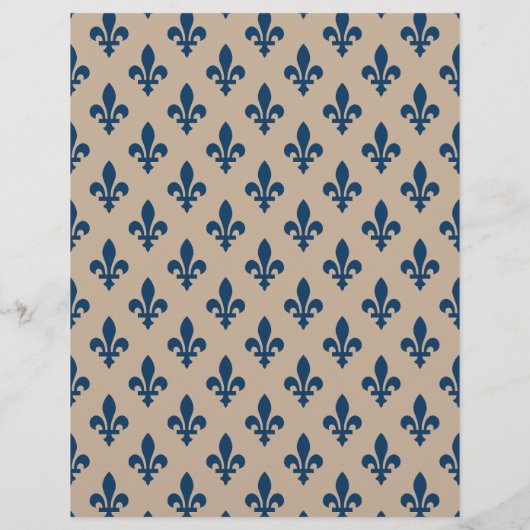 Lilie Pattern, Französisch, Royal, Navy Blue Flyer (Hinten)