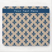 Lilie Pattern, Französisch, Royal, Navy Blue Mousepad (Vorne)
