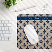 Lilie Pattern, Französisch, Royal, Navy Blue Mousepad
