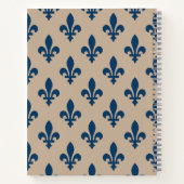 Lilie Pattern, Französisch, Royal, Navy Blue Notizblock (Rückseite)