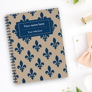 Lilie Pattern, Französisch, Royal, Navy Blue Planer