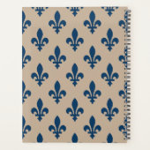 Lilie Pattern, Französisch, Royal, Navy Blue Planer (Rückseite)