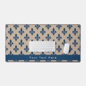 Lilie Pattern, Französisch, Royal, Navy Blue Schreibtischunterlage (Tastatur & Maus)
