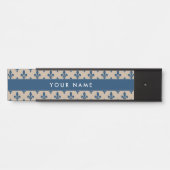 Lilie Pattern, Französisch, Royal, Navy Blue Türschild (Vorderseite )