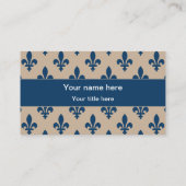 Lilie Pattern, Französisch, Royal, Navy Blue Visitenkarte (Rückseite)