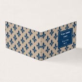 Lilie Pattern, Französisch, Royal, Navy Blue Visitenkarten (Vorderseite)