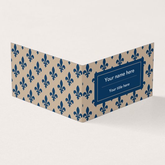 Lilie Pattern, Französisch, Royal, Navy Blue Visitenkarten (Vorderseite)