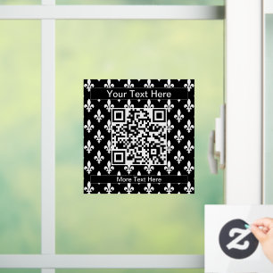 Lilie Pattern, Französisch, Royal, Weiß Fensteraufkleber