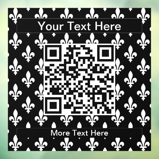 Lilie Pattern, Französisch, Royal, Weiß Fensteraufkleber (Blatt 3)