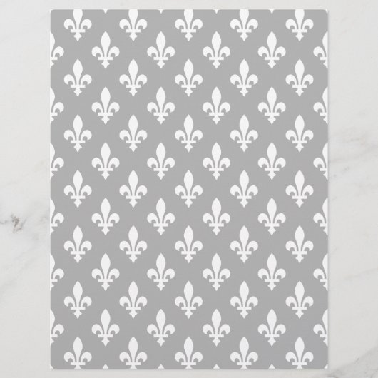 Lilie Pattern, Französisch, Royal, Weiß Flyer (Vorne)