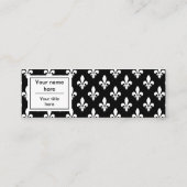 Lilie Pattern, Französisch, Royal, Weiß Mini Visitenkarte (Rückseite)