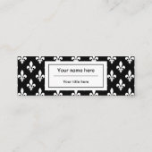 Lilie Pattern, Französisch, Royal, Weiß Mini Visitenkarte (Rückseite)