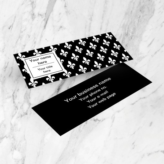 Lilie Pattern, Französisch, Royal, Weiß Mini Visitenkarte