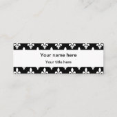 Lilie Pattern, Französisch, Royal, Weiß Mini Visitenkarte (Rückseite)