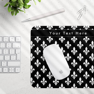 Lilie Pattern, Französisch, Royal, Weiß Mousepad