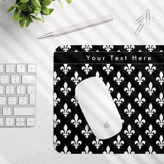 Lilie Pattern, Französisch, Royal, Weiß Mousepad