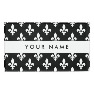 Lilie Pattern, Französisch, Royal, Weiß Namenschild