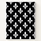 Lilie Pattern, Französisch, Royal, Weiß Notizblock (Rückseite)
