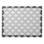 Lilie Pattern, Französisch, Royal, Weiß Notizblock (Vorderseite)