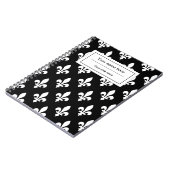 Lilie Pattern, Französisch, Royal, Weiß Notizblock (Linke Seite)