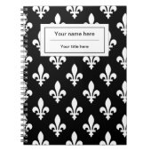 Lilie Pattern, Französisch, Royal, Weiß Notizblock (Vorderseite)