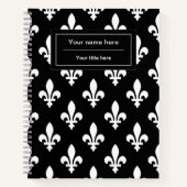 Lilie Pattern, Französisch, Royal, Weiß Notizblock (Vorderseite)