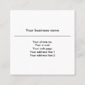 Lilie Pattern, Französisch, Royal, Weiß Quadratische Visitenkarte (Vorderseite)