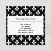 Lilie Pattern, Französisch, Royal, Weiß Quadratische Visitenkarte (Vorderseite)