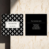 Lilie Pattern, Französisch, Royal, Weiß Quadratische Visitenkarte