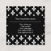 Lilie Pattern, Französisch, Royal, Weiß Quadratische Visitenkarte (Vorderseite)