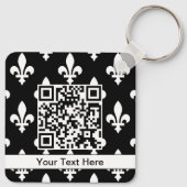 Lilie Pattern, Französisch, Royal, Weiß Schlüsselanhänger (Rückseite)