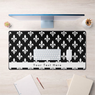 Lilie Pattern, Französisch, Royal, Weiß Schreibtischunterlage