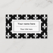 Lilie Pattern, Französisch, Royal, Weiß Visitenkarte (Rückseite)