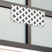 Lilie Pattern, Royal French, Black on White Banner (Äußeres Gebäude)