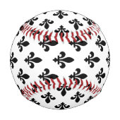 Lilie Pattern, Royal French, Black on White Baseball (Vorderseite)