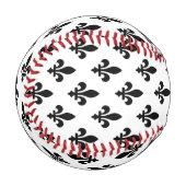 Lilie Pattern, Royal French, Black on White Baseball (Vorderseite Links)