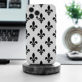 Lilie Pattern, Royal French, Black on White Case-Mate iPhone Hülle