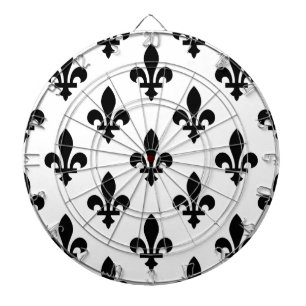 Lilie Pattern, Royal French, Black on White Dartscheibe