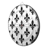 Lilie Pattern, Royal French, Black on White Dartscheibe (Vorderseite rechts)